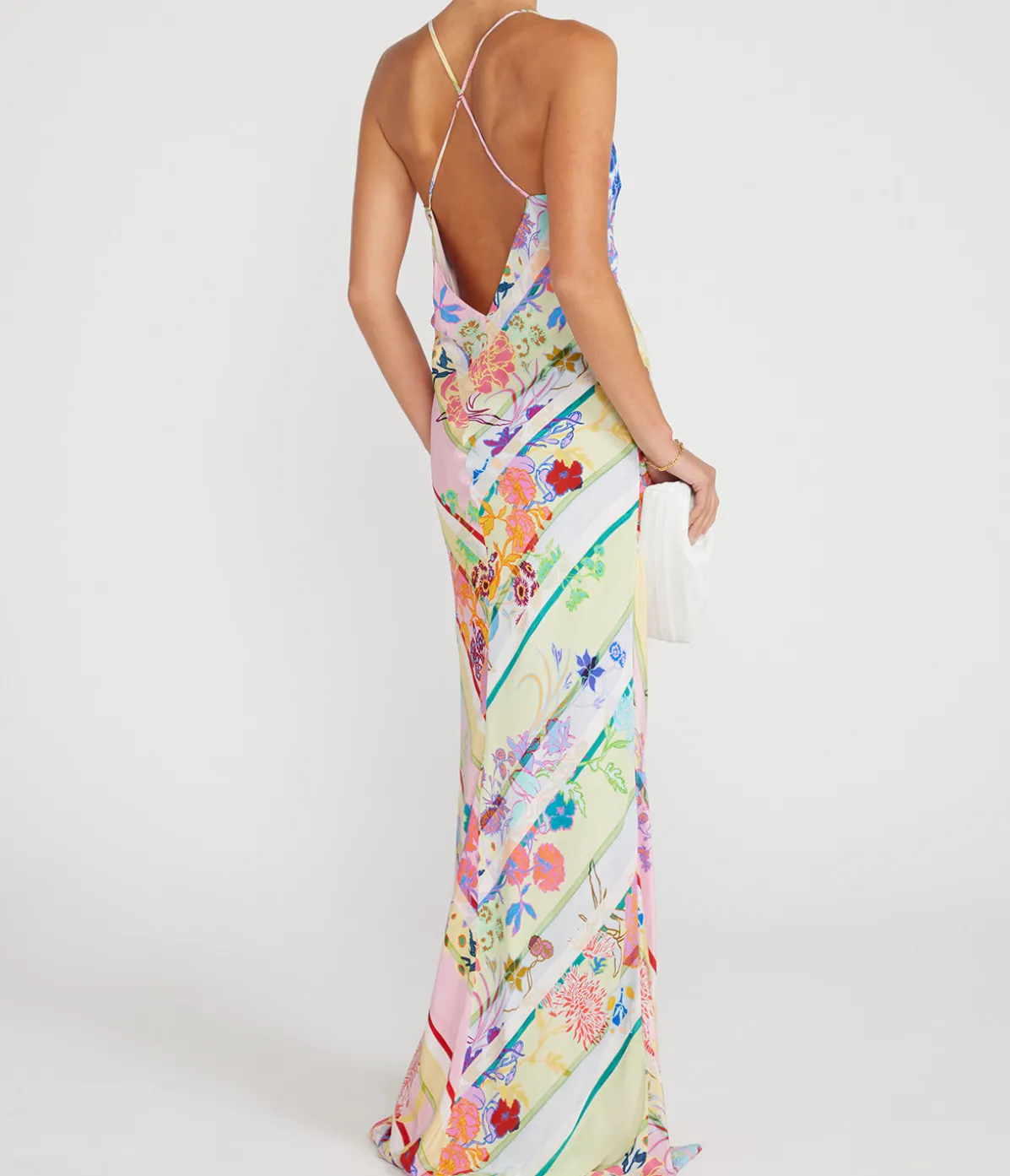 Olive Crepe Dress In Jardin Mix