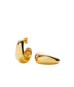 Organic Dome Hoop Earrings In Gold
