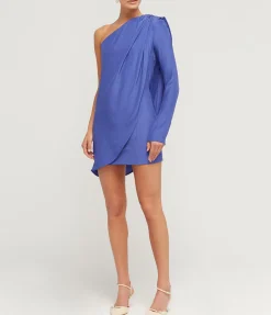 Oria Silk Dress In Aster Purple