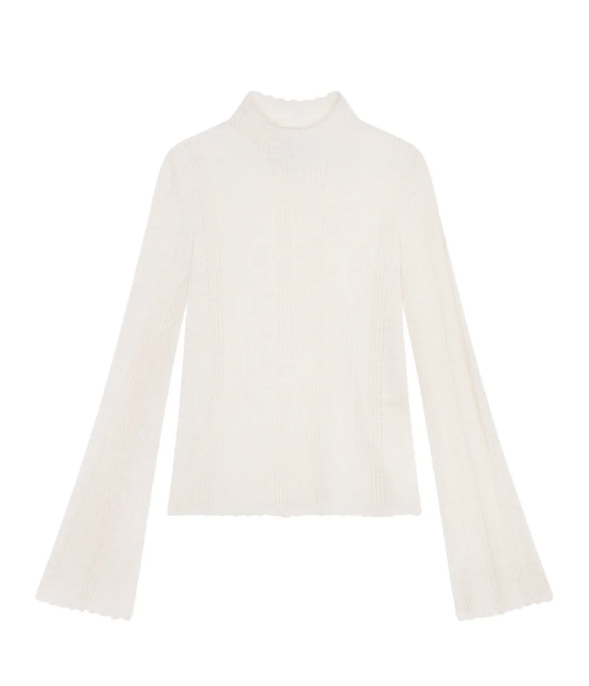 Orion Thin Lace Turtleneck In Ivory