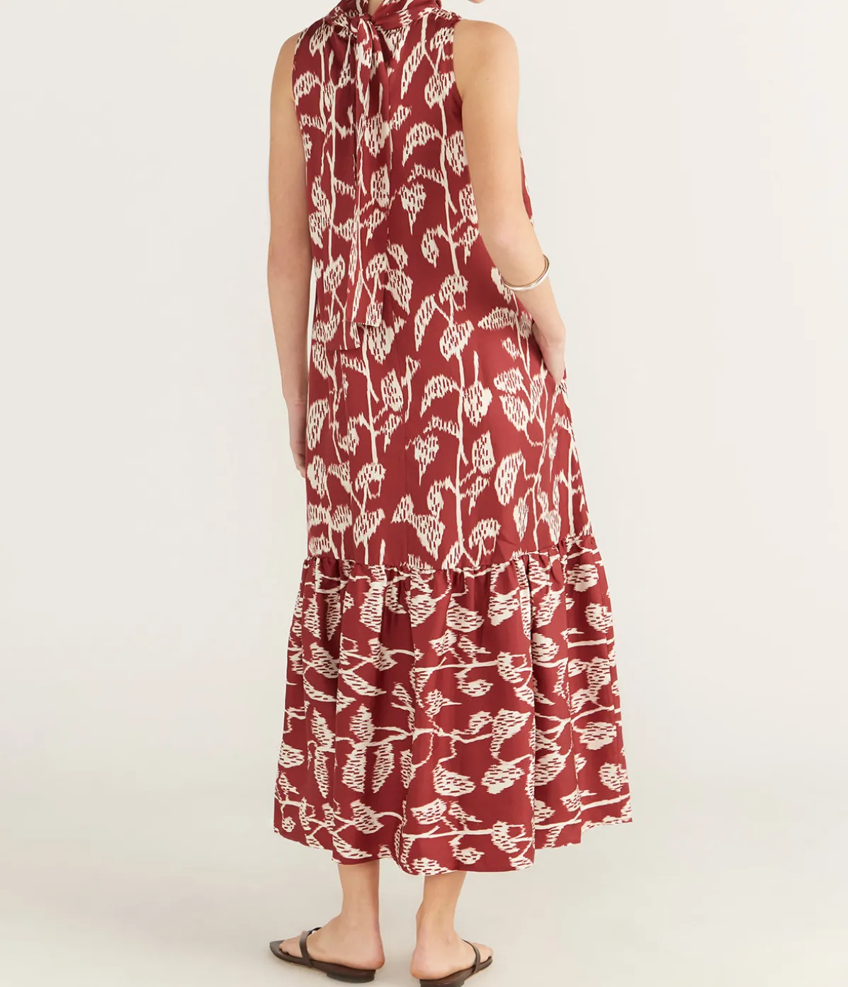 Oslo Silk Dress In Burgundy Vine