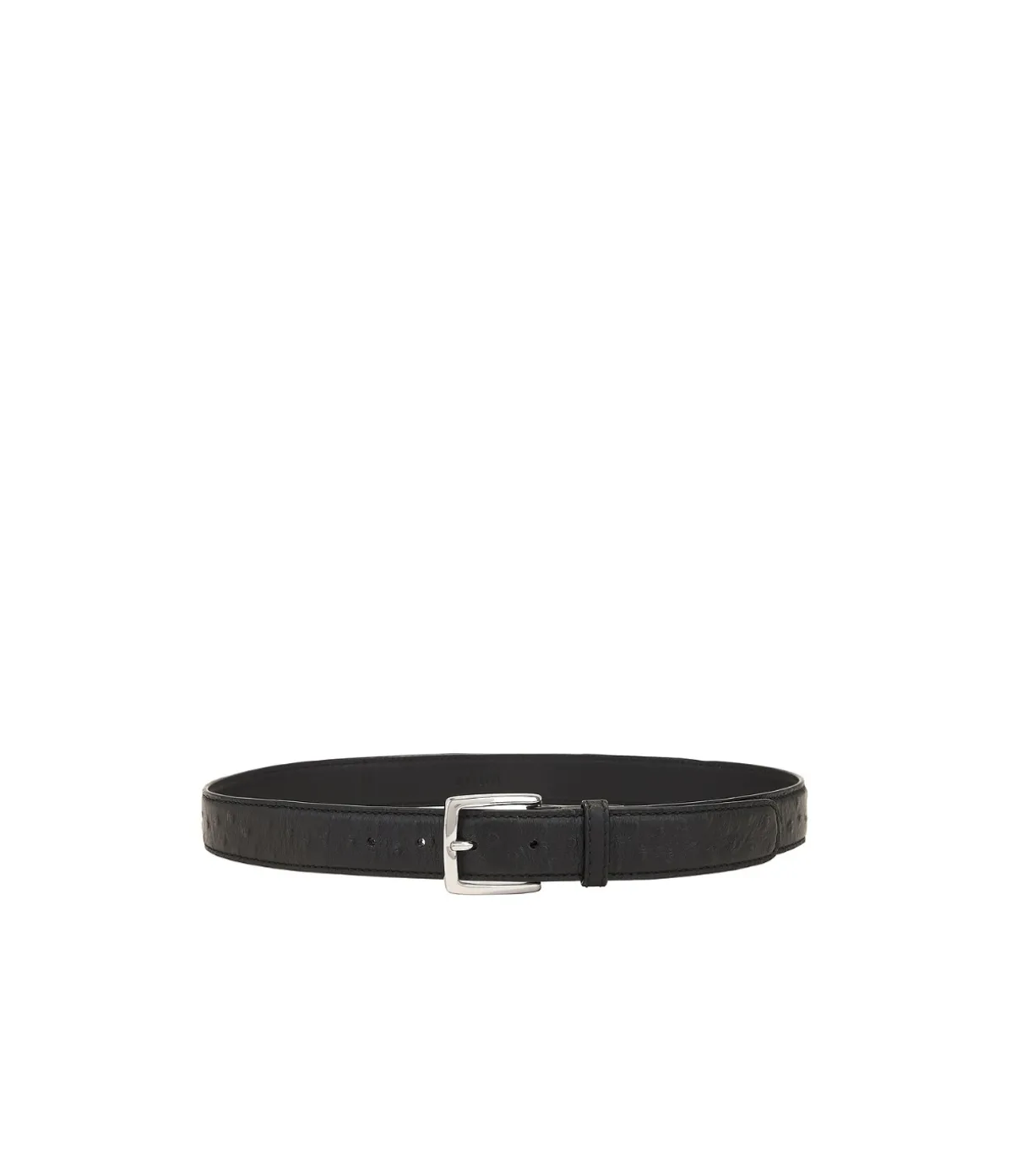 Ostrich Leather Belt In Black