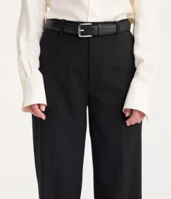 Ostrich Leather Belt In Black