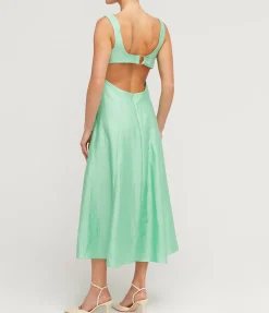 Pennant Midi Dress In Mantis Green