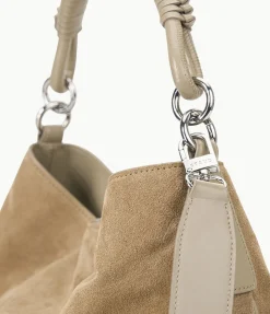 Perry Hobo Suede Bag In Dune