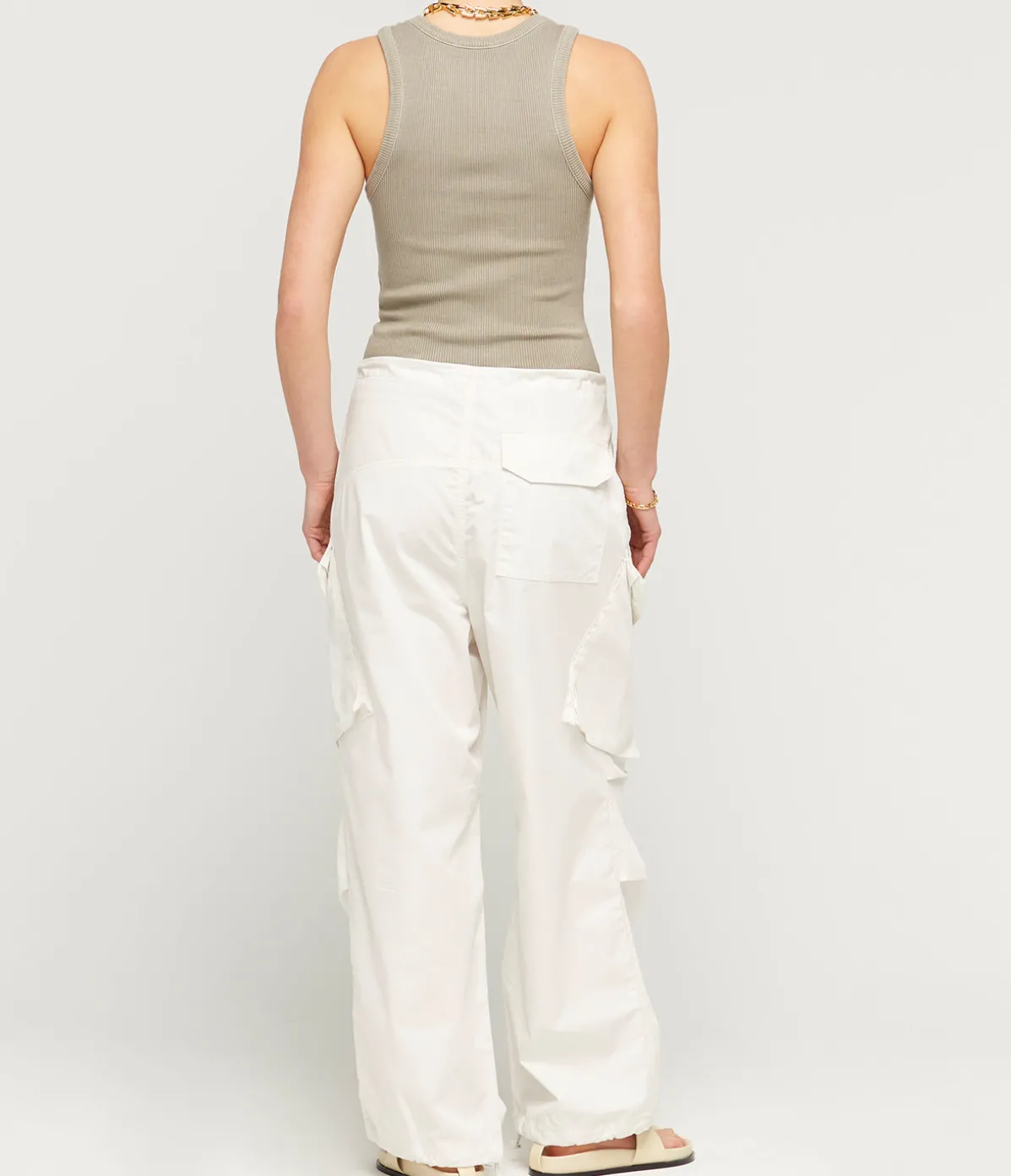 Poppy Scoop Neck Tank In Drab