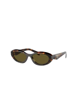 Prada Oval Sunglasses In Honey Tortoise