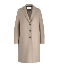 Pressed Wool Overcoat In Almond