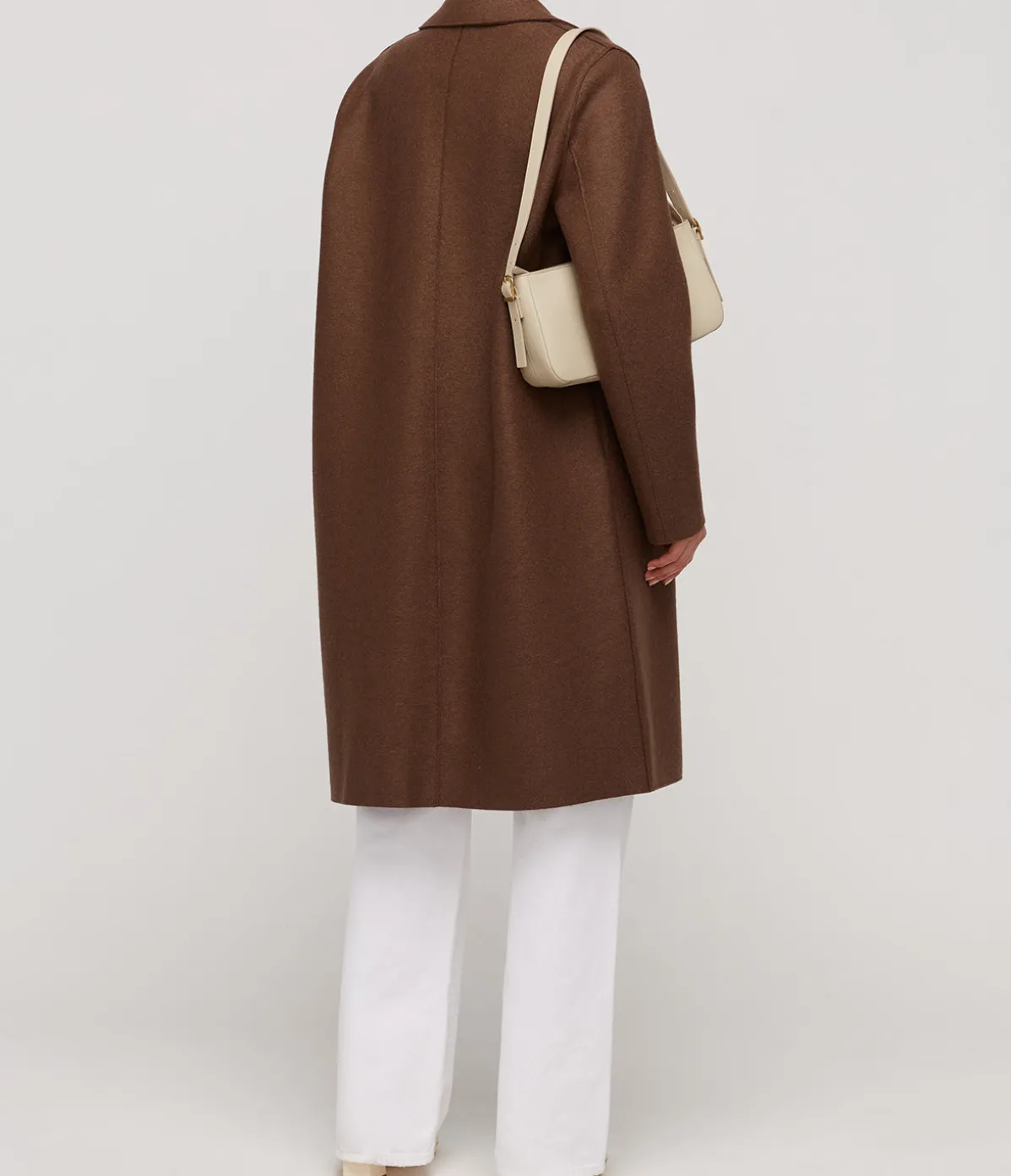 Pressed Wool Overcoat In Teddy Brown