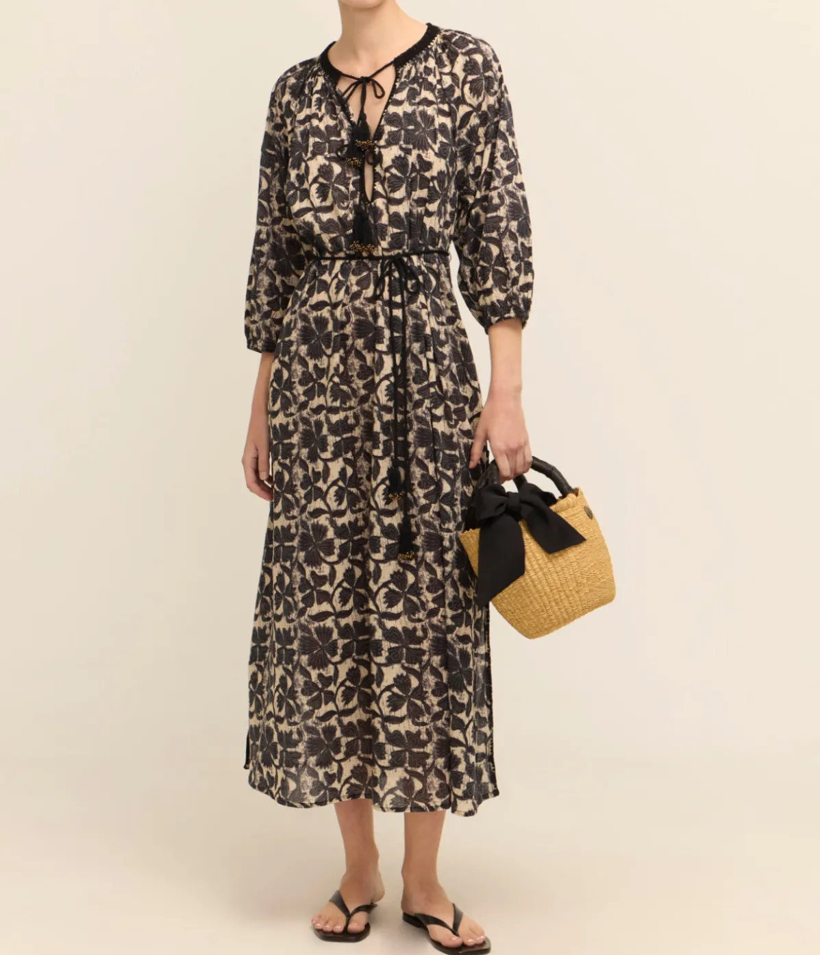 Priam Caftan Dress In Clover Print