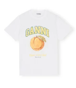 Relaxed Basic Peach T-shirt In Bright White