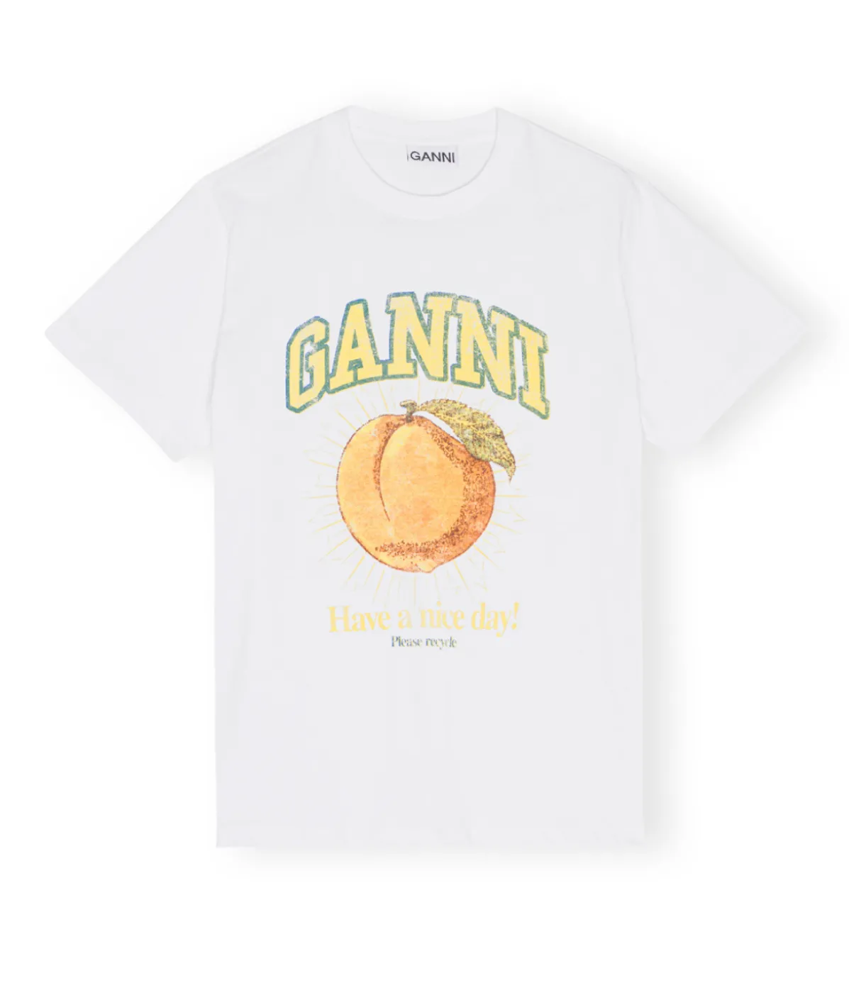 Relaxed Basic Peach T-shirt In Bright White