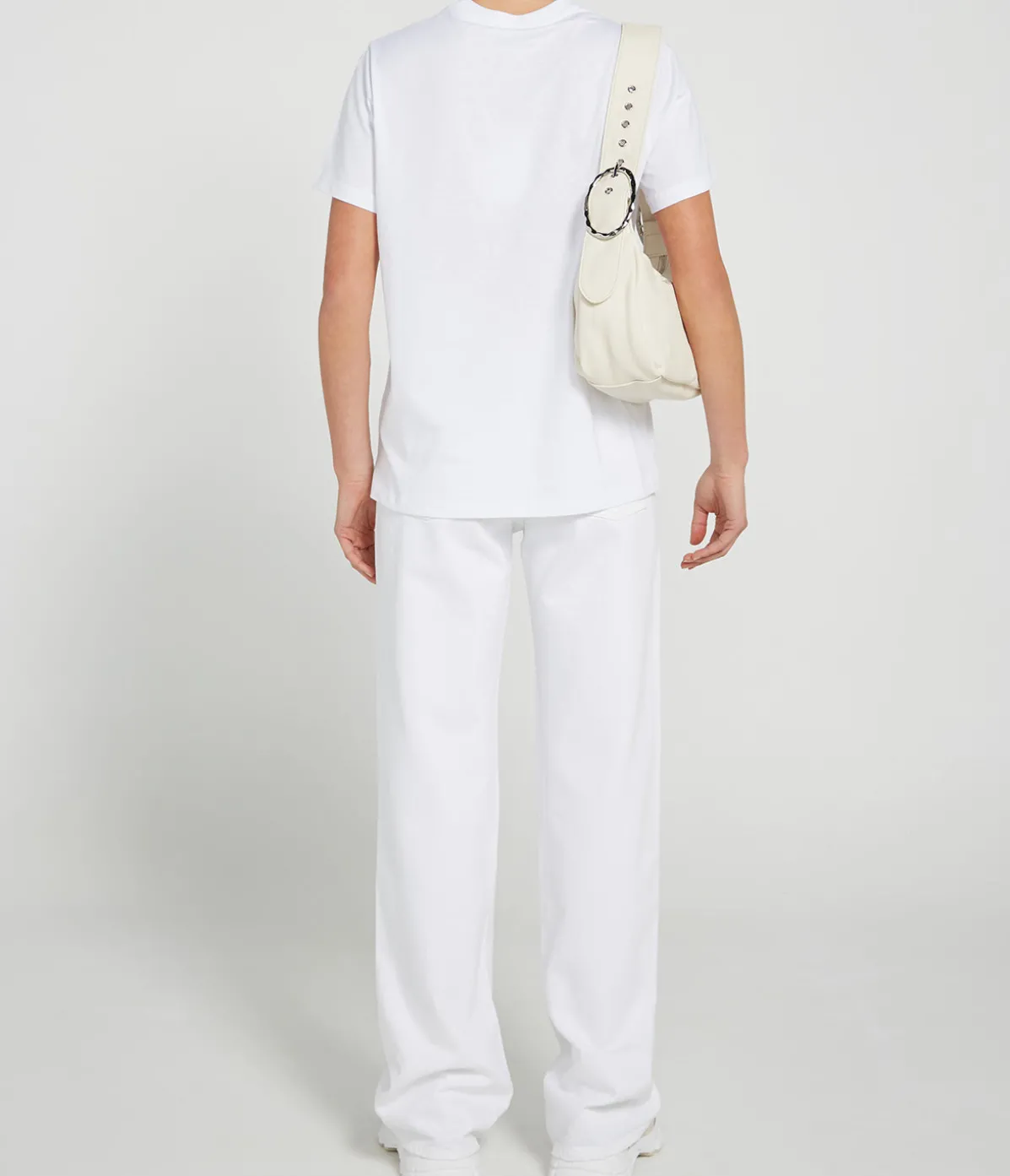 Relaxed Basic Peach T-shirt In Bright White
