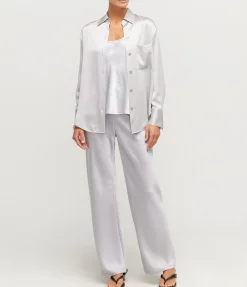 Relaxed Long Sleeve Blouse In Silverstone