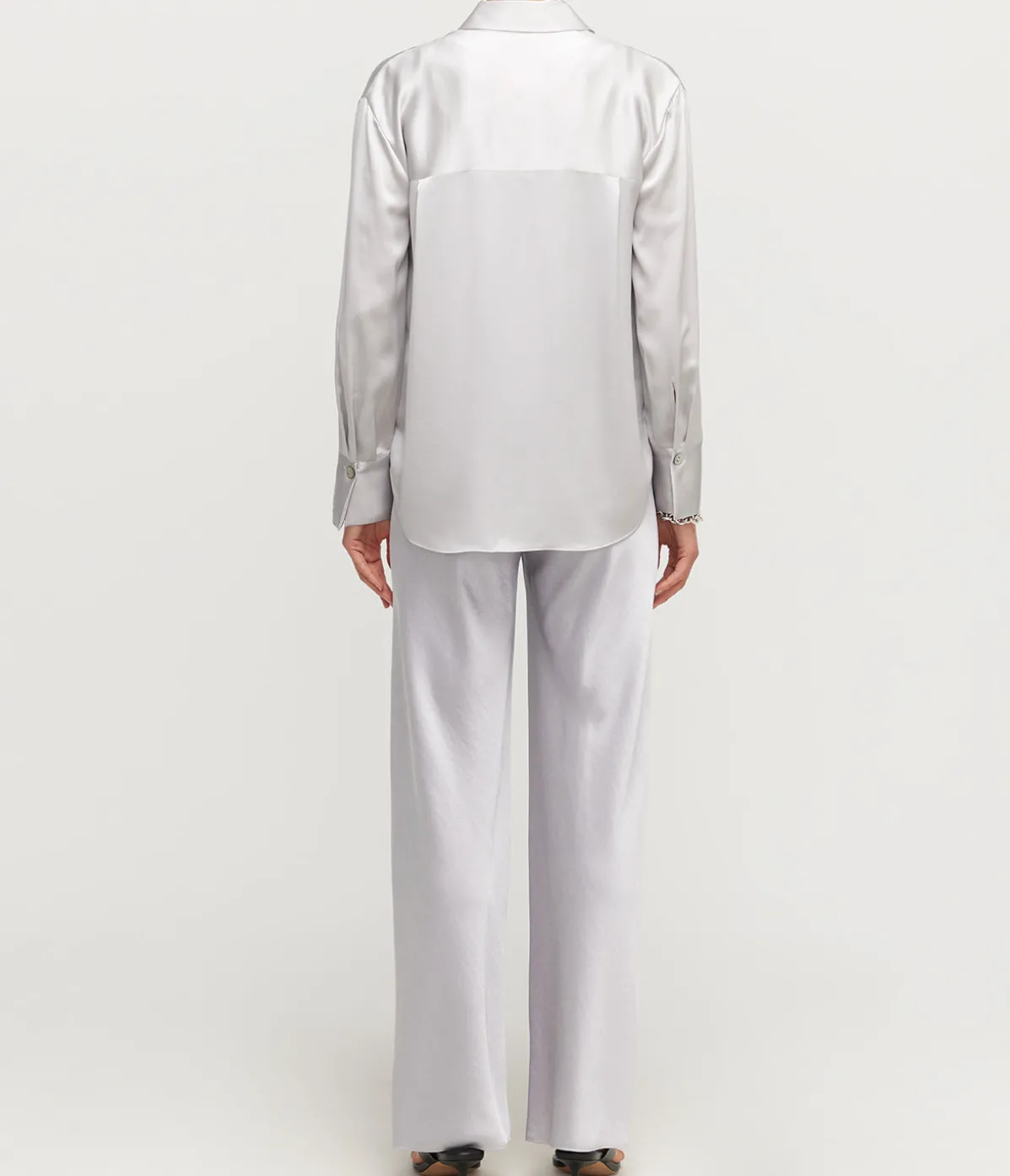 Relaxed Long Sleeve Blouse In Silverstone