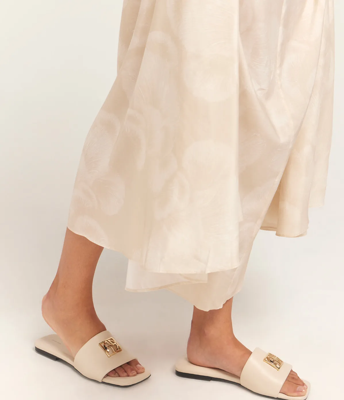 Ria Monogram Slides In Ivory
