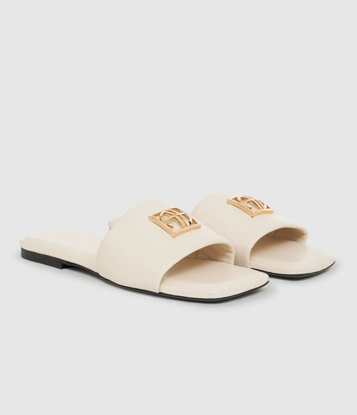 Ria Monogram Slides In Ivory