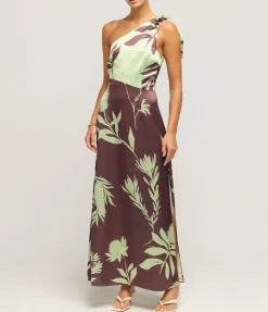 Riviera One Shoulder Maxi Dress In Australiana Floral
