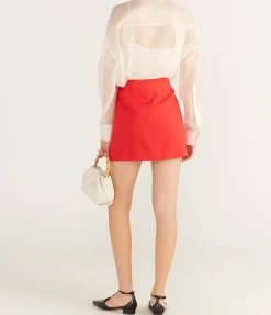 Rosebud Embroidery Shirt In Soft Cream