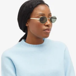 Round Metal Frame Sunglasses In Gold