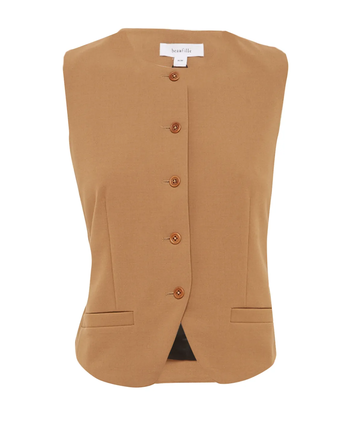 Rubens Tailored Vest In Camel