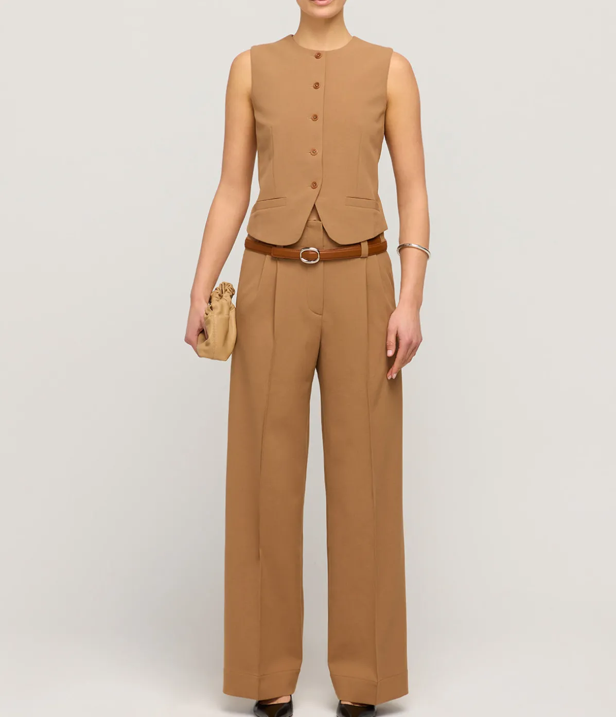 Rubens Tailored Vest In Camel