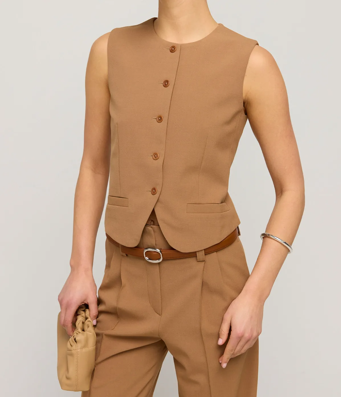 Rubens Tailored Vest In Camel