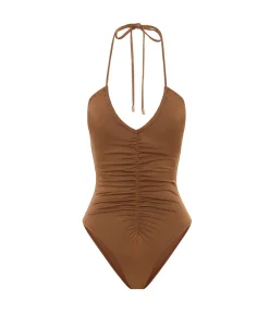 Ruched Vacation One Piece In Maple