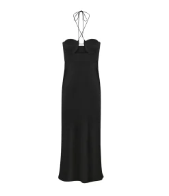 Sarah Halter Midi Dress In Black