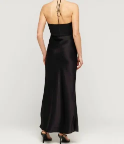 Sarah Halter Midi Dress In Black