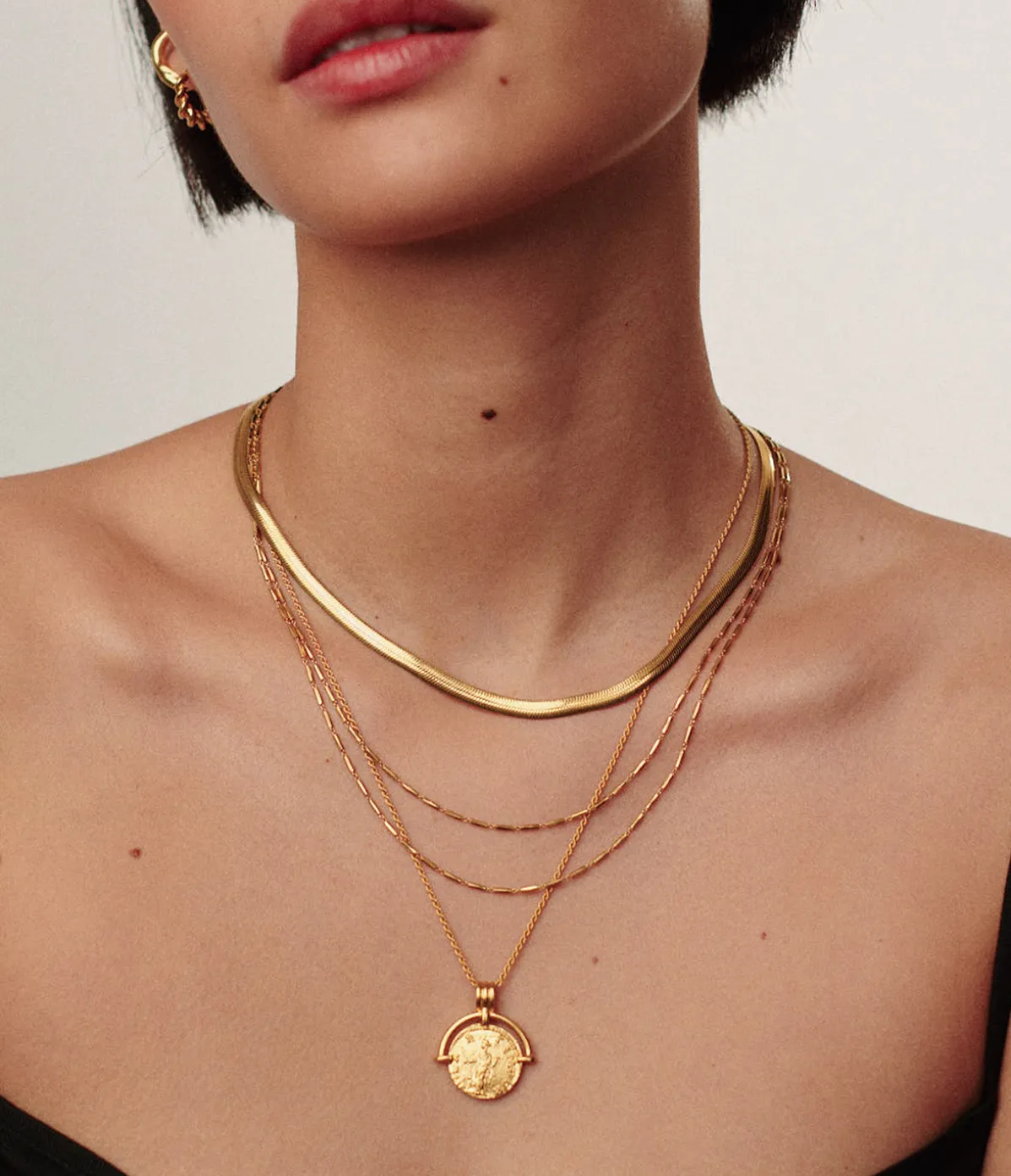 Savi Vintage Link Double Chain Necklace In Gold