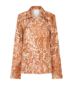 Scapala Double Silk Shirt In Amber Print