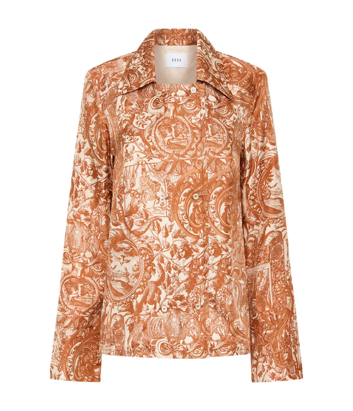 Scapala Double Silk Shirt In Amber Print