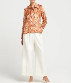 Scapala Double Silk Shirt In Amber Print