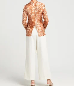 Scapala Double Silk Shirt In Amber Print