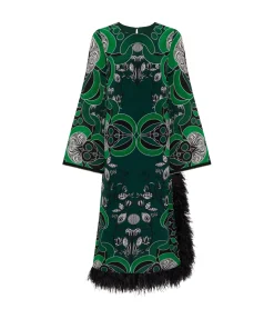 Seraphina Crepe Dress In Enchantress Emerald