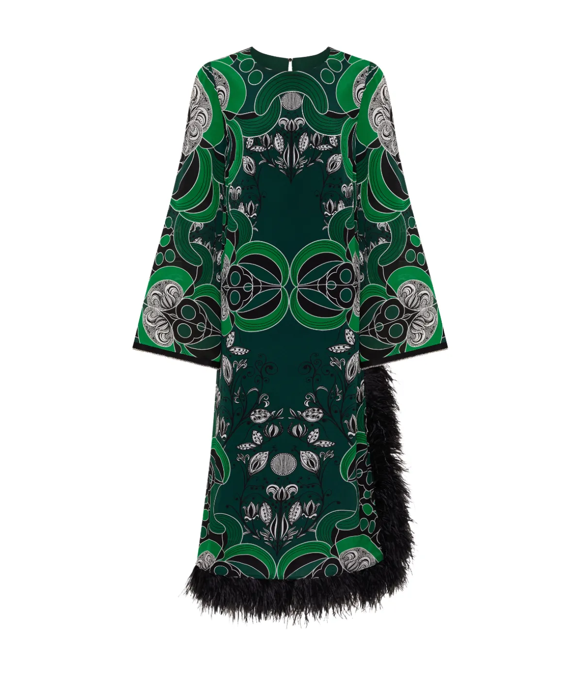 Seraphina Crepe Dress In Enchantress Emerald
