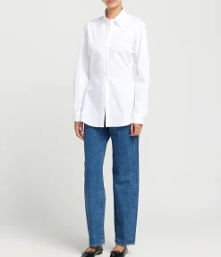 Shaped Poplin Shirt In White