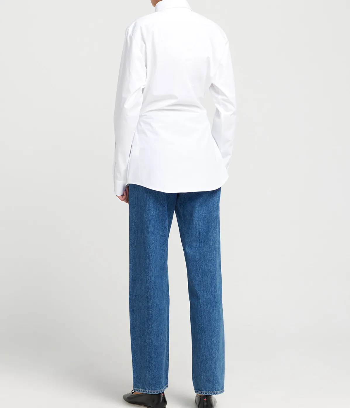 Shaped Poplin Shirt In White