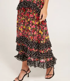 Shireen Dress In Fontainhas Floral Maroon