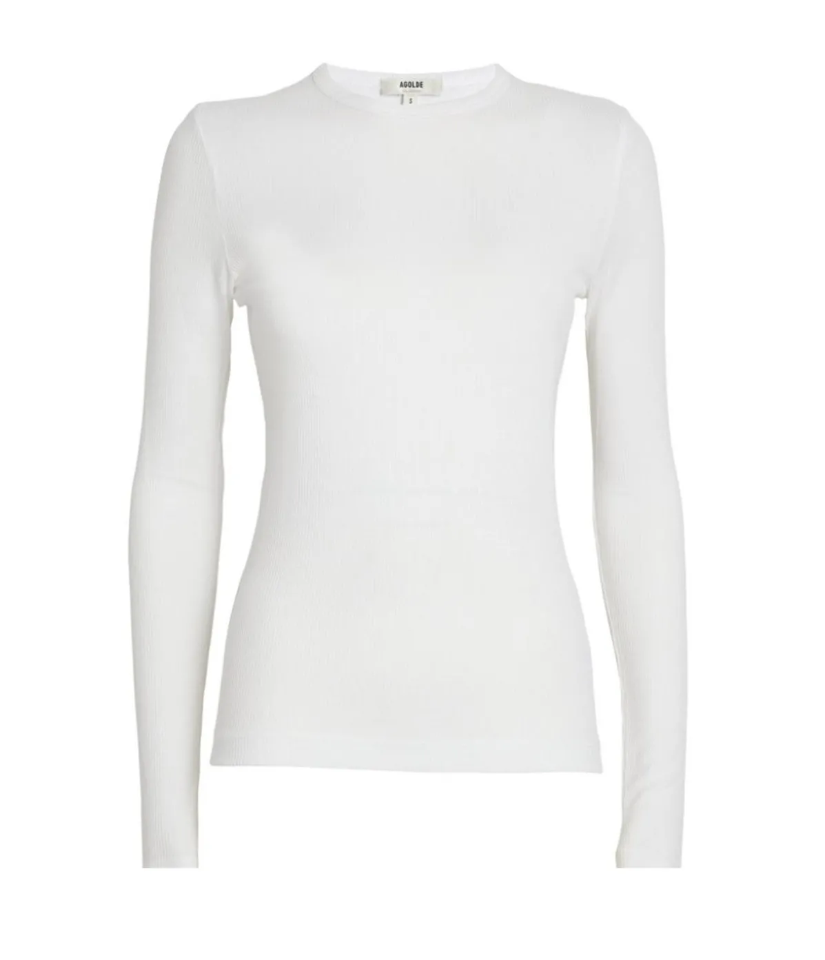 Shona Long Sleeve Fitted Tee In White