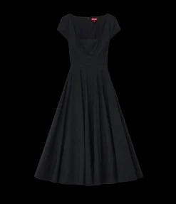 Short Sleeve Wells Dress In Black