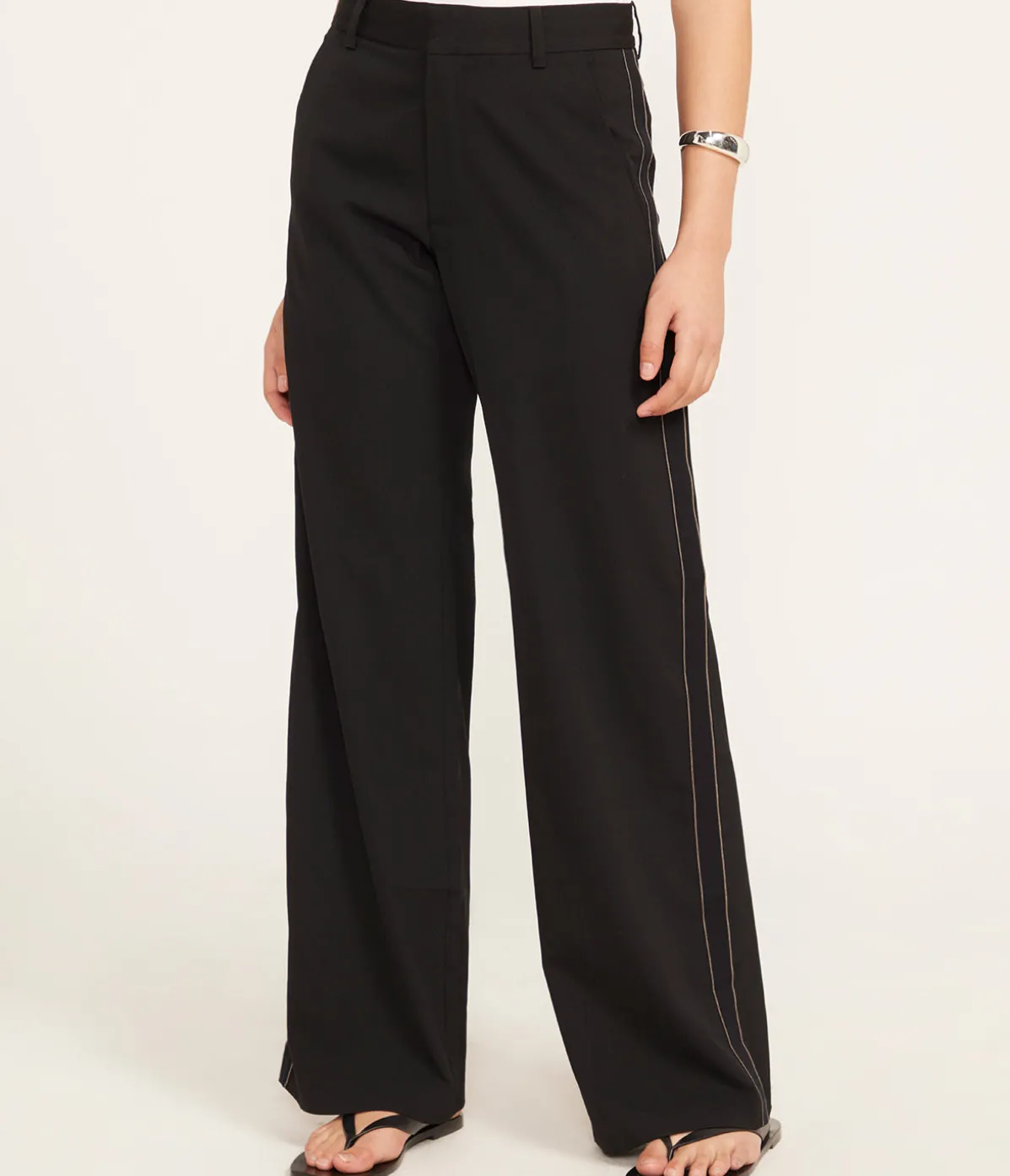 Side Stripe Tailored Pants In Black