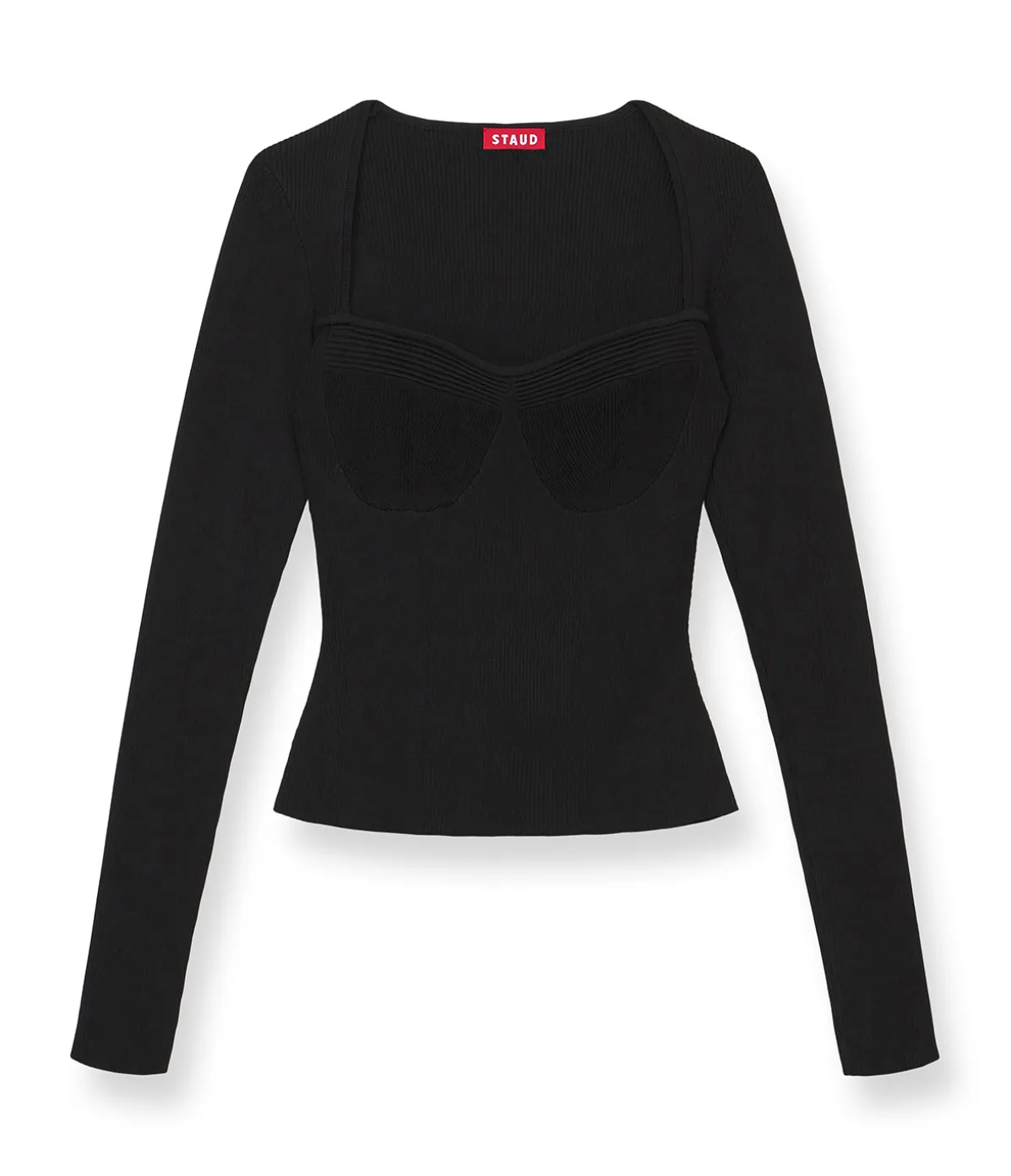 Silhouette Square Neck Top In Black