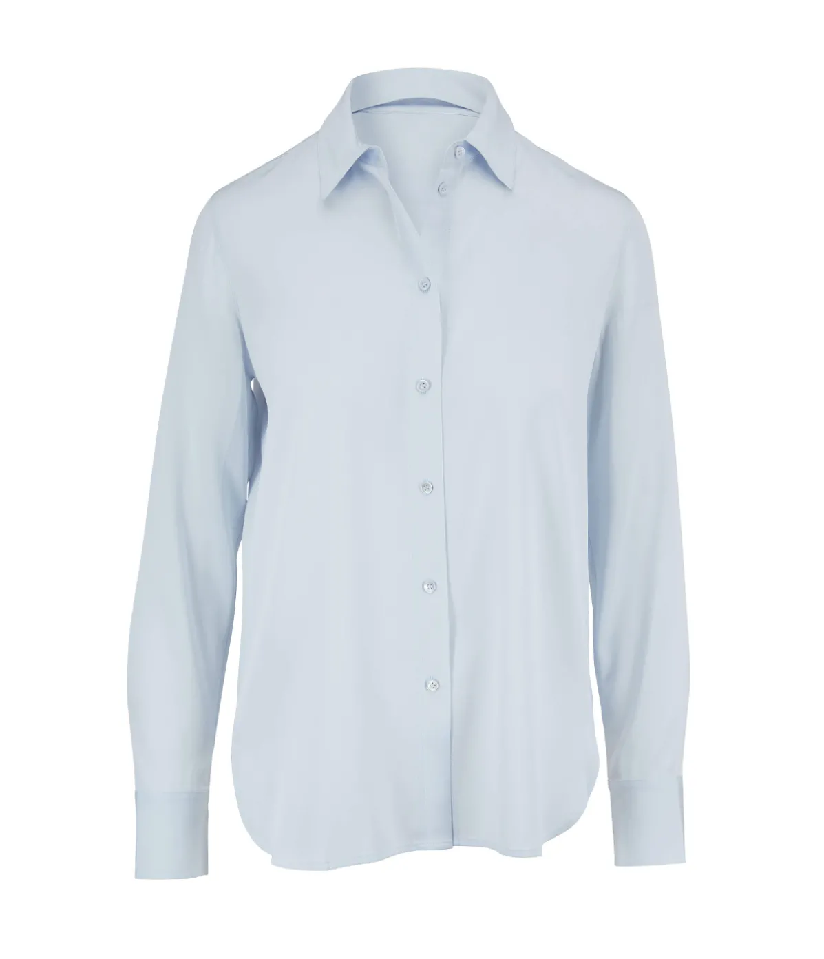 Slim Fit Silk Blouse In Powder Blue