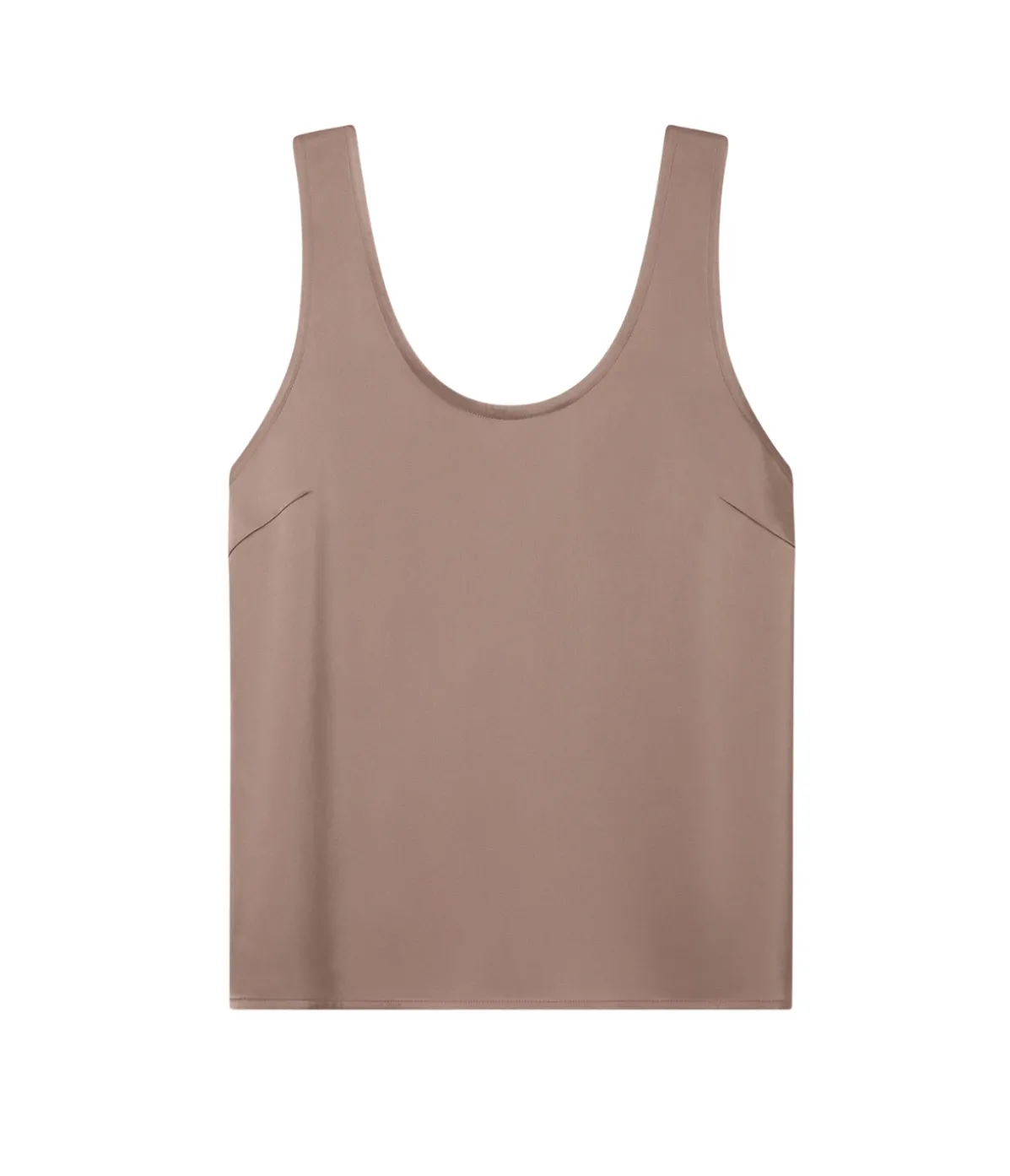 Sloane Satin Tank In Mocha