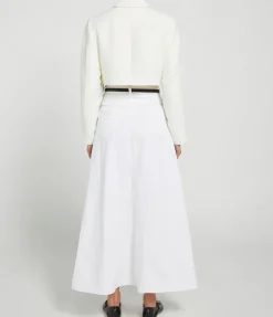 Slub Linen Cropped Blazer In Egret