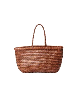 Small Bamboo Triple Jump Basket Bag In Tan