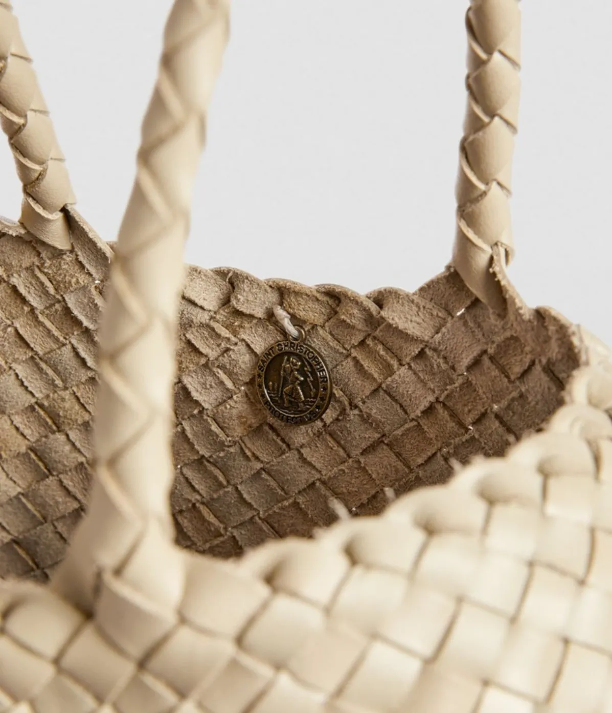 Small Santa Croce Leather Bag In Pearl