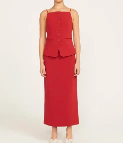Smith Midi Skirt In Rouge